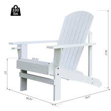 Outsunny 38.25 in. W x 28.5 in. D x 36.5 in. H White Wood Adirondack  Armchair 01-0016