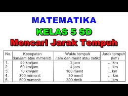 Pin di matematika kelas 5 Matematika 5 Sd Kecepatan Dan Debit Cara Mencari Jarak Tempuh Dengan Tabel Youtube
