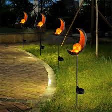 Led Garden Solar Lights Pathway Outdoor Moon Crackle Glass Globe Stake Lights Walmart Com Walmart Com
