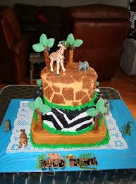 First Birthday Cake Flavor Ideas Safari Birthday Cake Frosted In Buttercream No Fondant Here Pretzels And Gummy Safari Birthday Cakes Cake First Birthday Cakes