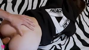 Beauty in a Palace sweatshirt greets me on the couch ready to surrender to  me 4K