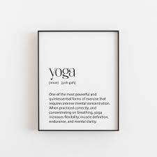 Yoga Art Gift Yoga Definition Yoga Teacher Gift Yoga Quote Etsy Words Cool Words Definition Quotes