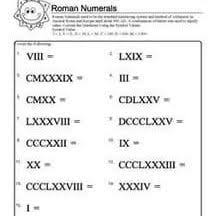 Exercises Of Roman Numerals 1 To 100 Roman Numerals Number Words Worksheets Roman Numeral 1