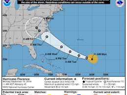 hurricane florence trajectory latest tracker update