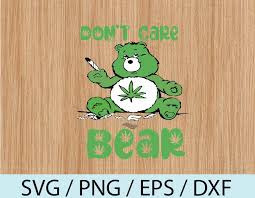 An outline of a bear. Dont Care Bear Cannabis Svg Weed Svg Cannabis Svg Marijuana Svg Smoking Weed Designbtf Com