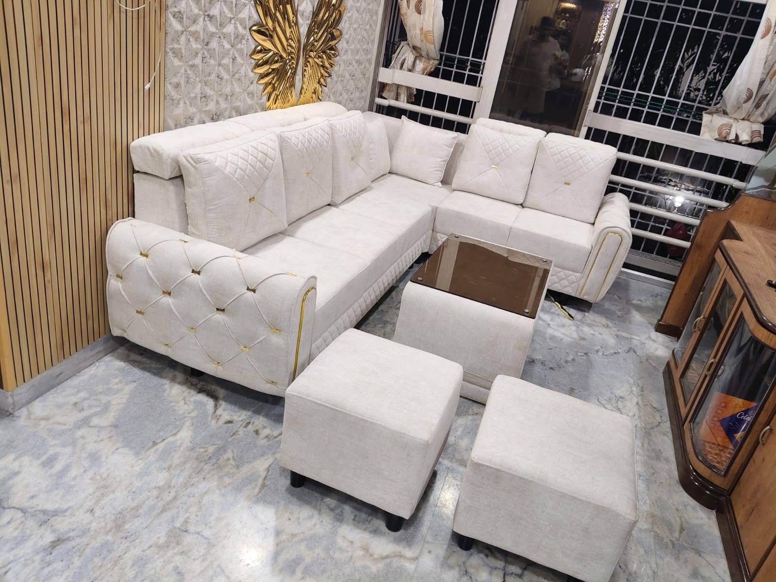 premium L-shaped fabric sofa set product image