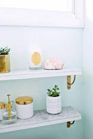 marble shelving diy shelves shelf makeup storage box
