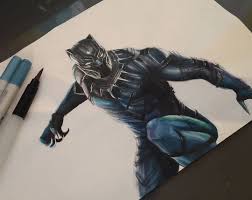 Add two small triangles at the bottom of the diamond. A Challenging Black Panther Drawing Marvelstudios