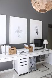 A Shared Workspace With Two Micke Desks A Couple Of Drawer Units And Crates For Storage Home Office Furniture Home Office Decor Home Office Design