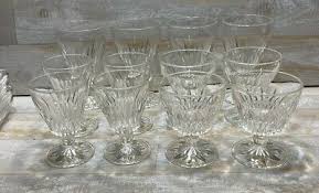 Hazel Ware Starlight Stemware Starter Set 12 pc Glasses Vintage MCM Crystal  Cut