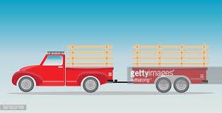 Suv for label, cover, poster, print, sticker or tattoo. Old Pick Up Truck With Trailer Truck Clipart Image