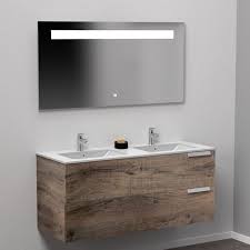 Plaquette de parement bois recyclé marron boho plaquette. Meuble Salle De Bains 3 Pieces L 120 X H 56 7 X P 45 5 Cm Pitaya Infini Leroy Merlin