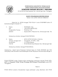 Dalam kontrak kerja harus memuat ; Contoh Surat Perjanjian Kerja Gtt Contoh Surat