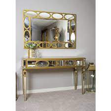 Not available for pickup and same day delivery. Gold Mirrored Console And Mirror Set Mirrored Homesdirect365