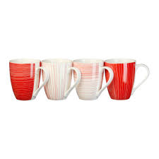 Buy coffee mugs online from our unique collection. Hampton Mason Fine Line Red Coffee Mugs 300ml Set 4 Briscoes Nz