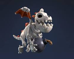 Clash Royale Skeleton Dragons spitting out Fireballs