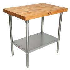 John Boos Tns01 2 1 4 Maple Top Work Table W Undershelf 36 L X 24 D In 2020 Bakers Table Kitchen Work Tables Work Table