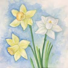 Daffodils Narcissus Flower Blossom Spring Floral Etsy In 2020 Watercolor Art Prints Narcissus Flower Painting
