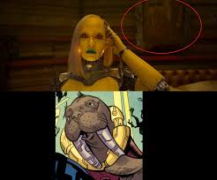 Finally, there was the idea that the guardians were a family. In Guardians Of The Galaxy Vol 2 2017 The Comic Character Wal Rus Can Be Seen In The Back Of The Room In The Iron Lotus Brothel Wal Rus Was A Character