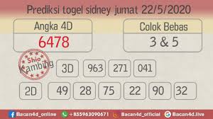 Rumus Prediksi Sidney Jumat Tanggal 22 05 2020 Tanggal Pengetahuan Rabu