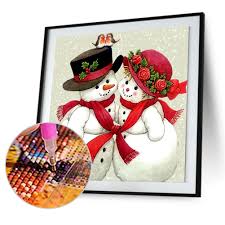 The finished version of this cute little snowman. Akloker 5d Diamond Painting Christmas Snowman Embroidery Cross Stitch Home Decor Walmart Com Walmart Com