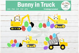 Download Easter Bunny In Trucks Bundle Crane Digger Svg Png Dxf Pdf 453735 Cut Files Design Bundles