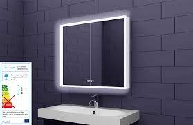 Spiegelschrank led eco i 60 cm x 60 cm x 14,5 cm weiß. Www Lux Aqua De Weiss Aluminium Led Beleuchtung Badezimmer Spiegelschrank Sac80h70