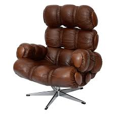 Sculptural Ruched Leather Lounge Chair 1stdibs Com Lounge Chair Leather Lounge Chair Vintage Lounge Chair