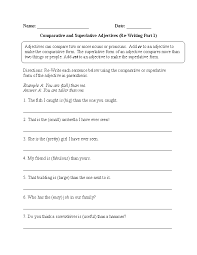 Adjectives Worksheets Superlative Adjectives Adjective Worksheet Adjectives