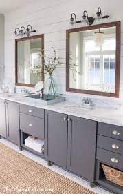 Clever and interesting idea for a bathroom, utilizing a handmade, diy mirror frame made out of door frame parts. 25 Best Bathroom Mirror Ideas For A Small Bathroom