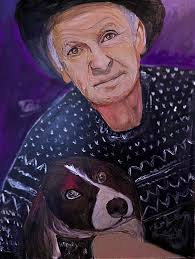 12x16. Haven't painted in awhile since my dog died so this was fun.