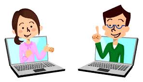 オンラインミーティング（2人）の無料イラスト | フリーイラスト素材集 ジャパクリップ