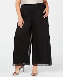 Plus Size Mesh Wide Leg Pants