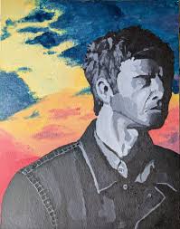New Painting, My Noel Gallagher Portrait..." The Dying Of The Light "...Oil  and Metallic Acrylics On Canvas...Hope You Like It...Available To Own...🎨🙏