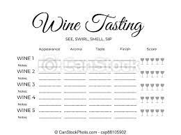 The vintage seems to have been built for eternity. Wine Tasting Score Card Stationary For Wine Themed Party Winery Restaurant Etc Easy To Edit Vector Template Canstock