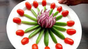 Super Salad Decoration Ideas Cucumber Onion Carving Garnish Youtube Food Garnishes Food Sculpture Salad Decoration Ideas