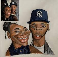 Papoose and Claressa ..😂 —————— #Livelovelaugh #thankyouFatherforthegift  #caricatureartist