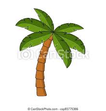Leaves are bent, and you can see the bottom as well as the top of some of the leaves. Palm Tree Cartoon Isolated On White Single Palm Clipart Template For Poster Or Postcard Graphic Element For Tropical Canstock