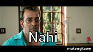Sanjay Dutt Nahi Gif Munna Bhai New Gif Cool Gifs Gif Fictional Characters