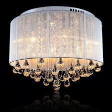 Lightinthebox Modern Romantic K9 Flush Mount In Cylinder Shade Drum Style Home Ceiling Li Crystal Ceiling Lamps Flush Mount Lights Pendant Lights Chandeliers
