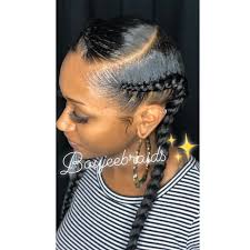 Two Feedin Braids Side Part Two Cornrow Braids Short Hair Styles Easy Hairdos For Short Hair