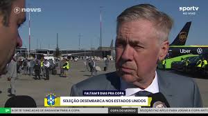 Seleção chega aos Estados Unidos, e Ancelotti opina: "Essa Copa não tem favorito"