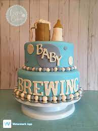Baby Is Brewing Cake For A Male Baby Shower Beer Baby Shower Brew Baby Shower Shower Cakes
