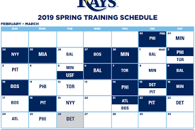 Tampa Bay Rays Announce 2019 Spring Training Schedule Draysbay
