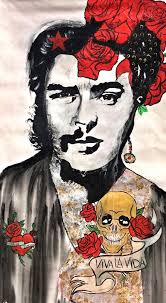 Chefrida Acrylic On Canvas With Gold And Silver Leaf Frida Kahlo And Che Guevara Viva La Vida Art Artist Acrylic Artwork Portrait Painting Famous Pop Art