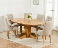 Herakleitos extendable solid oak dining table. Dorchester 120cm Solid Oak Round Extending Dining Table With Pacific Fabric Chairs
