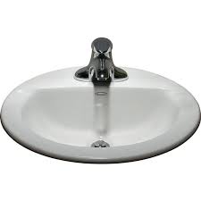 This wall mount bathroom vanity top is an elegant and modern sink with the unparalleled sophistication that will be an ideal addition to your current bathroom or bathroom remodel project. American Standard Topmount Oval Bathroom Sink Lowe S Canada