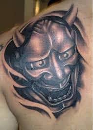 Japanese themes are her favorite. What Does Oni Mask Tattoo Mean Represent Symbolism