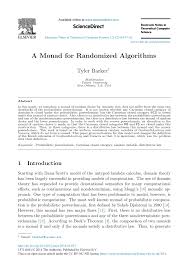 Electronic notes in theoretical computer science 83. Pdf A Monad For Randomized Algorithms