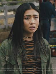 WornOnTV: Violet's black floral button down blouse